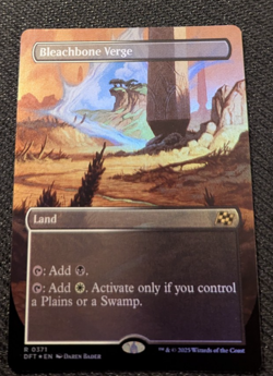 MTG Aetherdrift Bleachbone Verge FOIL Borderless Dual Land M/NM Pack Fresh - Image 1