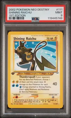 2002 POKEMON NEO DESTINY 1ST EDITION #111 SHINING RAICHU PSA 9 - Image 1