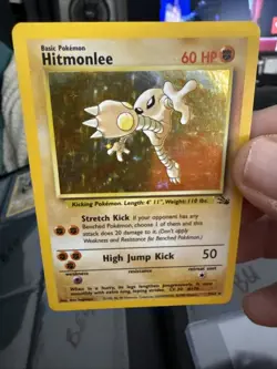 1999 Pokemon Unlimited Fossil Hitmonlee 7/62 Holo LP NM B50 - Image 2