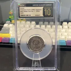 Arbok Pokemon Rare Vintage Meiji Battle Coin Metal Japanese CGC 10 Pristine - Image 1