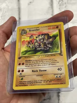 Graveler 1st Edition Fossil Rare Non Holo Foil Pokemon 1999 Vintage 37/62 NM TCG - Image 2