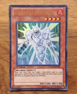 Yugioh! Sergeant Electro PHSW-EN090 Ultimate Rare 1st Edition . Free UK Postage - Image 1