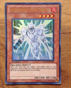 Yugioh! Sergeant Electro PHSW-EN090 Ultimate Rare 1st Edition . Free UK Postage - Image 3