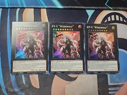3x K9-X "Werewolf" JUSH-EN037 Super Rare 1st Ed NM Playset X3 Yugioh - Image 1