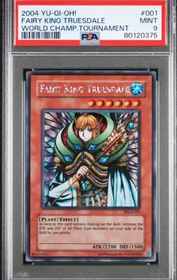 Fairy King Truesdale *PSA MINT 9* WC4-001 * Prismatic Secret Rare *2004 * Yugioh - Image 1