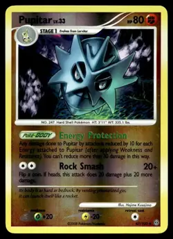 Pupitar 47/100 Pokemon Card Stormfront Uncommon Rev Holo 80 HP Lightly Played R3 - Image 1