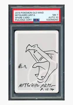 Pokemon PSA7 AUTO10 Spare Card Mitsuhiro Arita Signed 2019 Old Maid Japanes - Image 1