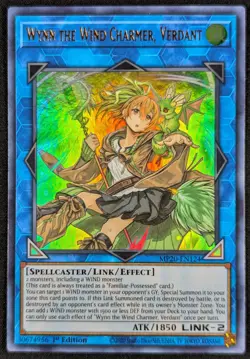 Wynn Wind Charmer Verdant 1st Ed Ultra Rare Holo Yugioh Card MP20-EN124 (NM) - Image 1