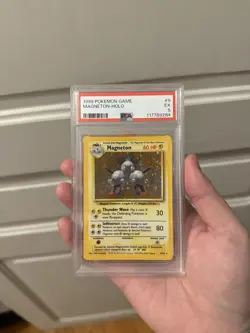 1999 Pokemon TCG Game Card #9 / 102 Magneton Holo PSA 5 EX - Image 1
