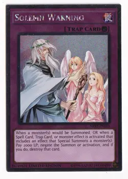 Yugioh Solemn Warning NKRT-EN035 Platinum Rare Limited Edition LP - Image 1