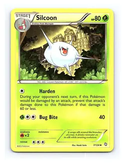 Silcoon #7/124 Dragons Exalted Pokemon Uncommon - Image 1