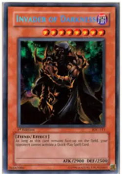 Yugioh! LP Invader of Darkness - IOC-111 - Secret Rare - 1st Edition Lightly Pla - Image 1