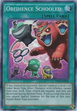 Yugioh! LP Obedience Schooled - MP14-EN242 - Super Rare - 1st Edition Lightly Pl - Image 1