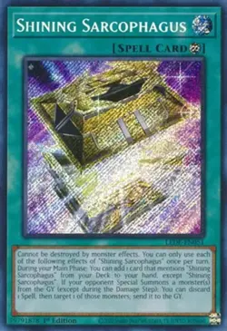 Yugioh! LP Shining Sarcophagus - LEDE-EN051 - Quarter Century Secret Rare - 1st - Image 1