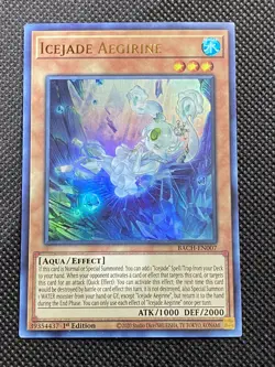 YuGiOh! - Icejade Aegirine BACH-EN007 Ultra Rare 1st Edition Near Mint - Image 1