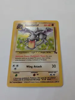 Pokemon TCG Aerodactyl Fossil Holo Card 1/62 Unlimited Rare Vintage Holo Rare - Image 1