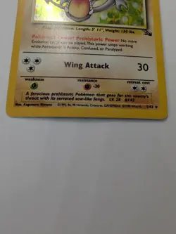 Pokemon TCG Aerodactyl Fossil Holo Card 1/62 Unlimited Rare Vintage Holo Rare - Image 2