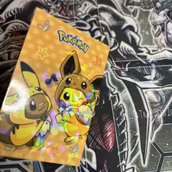 Pikachu & Eevee Panchos Electric Pokemon 2025 Cracked Ice Holo Card Database - Image 2