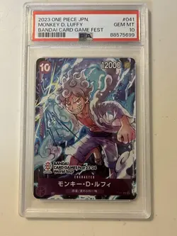 [PSA10] 2023 ONE PIECE JPN. P-041 MONKEY D. LUFFY BANDAI CARD GAME FEST - Image 1