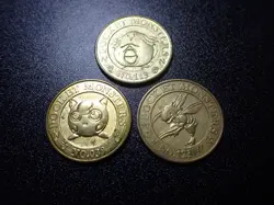 Pokemon Card Banpresto 1997 Promo Game Coin Gold Jigglypuff Scyther Chansey 5401 - Image 1