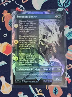 MTG Summon: Fenrir 0372 (Borderless) Final Fantasy Foil - Image 1