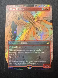 FOIL Borderless NOVA HELLKITE mtg NM Edge of Eternities 1 Rare - NM - Image 1