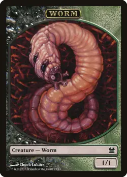 1x Worm Token - NM - Modern Masters Set - SPARROW MAGIC mtg - Image 1