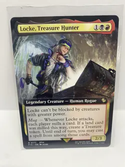 MTG Locke, Treasure Hunter - Foil - Extended Art, Moderate Play, English Command - Image 1
