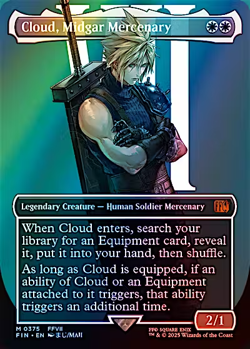 v1MTG -Final Fantasy- Cloud, Midgar Mercenary Borderless Foil -NM - Image 1