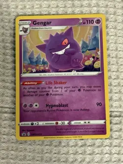 Pokemon Champions Path Promo Gengar SWSH052 Holo galaxy Swirl NM - Image 4