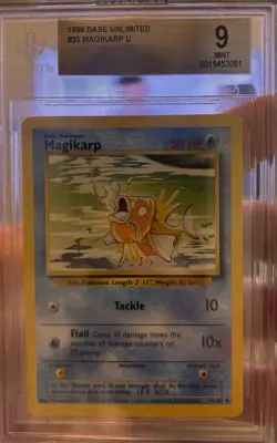 1999 Pokemon German Base Set 1st Edition Magikarp #35 Beckett 9 Mint - Image 1