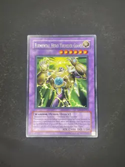 Yugioh Vintage Elemental Hero Thunder Giant DP1-EN011 Super Rare Unlimited LP - Image 1