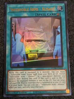 Yugioh "Infernoble Arms - Almace" DUNE-EN056 Ultra Rare 1st Ed NM - Image 1