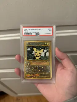 Pichu Promo Reverse Neo 2 No.172 Japanese HOLO FOIL JP Pokemon PSA 7 TCG Card - Image 1