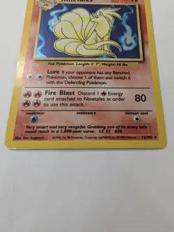 Pokemon TCG Ninetales Base Set Holo Unlimited Rare Card 12/102 - Image 2