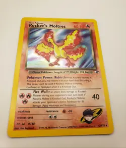 ROCKET'S MOLTRES Gym Heroes POKEMON Holo Foil 2000 Trading Card 12/132 TCG WOTC - Image 2