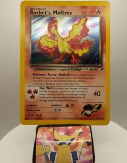 ROCKET'S MOLTRES Gym Heroes POKEMON Holo Foil 2000 Trading Card 12/132 TCG WOTC - Image 3