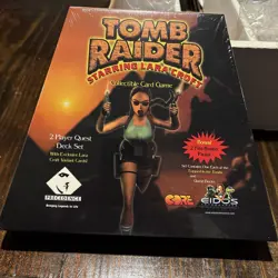 New 1999 Lara Croft Tomb Raider Collectible Card Game 2 Player Quest Deck Set - Image 1