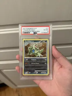 PSA 6 Pokemon 2007 Mysterious Treasures Tyranitar Holo - Image 1