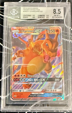 BGS 8.5 NM-MT CHARIZARD GX #SM211 HIDDEN FATES TIN BLACK STAR PROMO 2019 POKEMON - Image 1