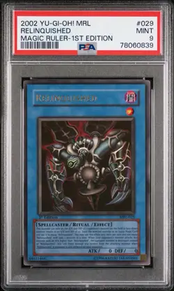 Yugioh Relinquished Magic Ruler 1st Edition Ultra Rare MRL-029 PSA 9 - Image 1