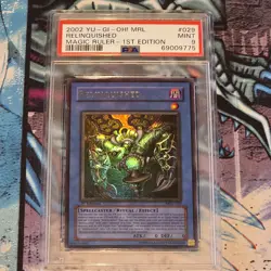 Yugioh Relinquished Magic Ruler 1st Edition Ultra Rare MRL-029 PSA 9 - Image 1