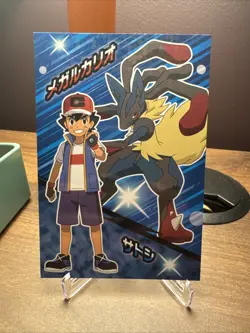 NM Mega Lucario & Ash Bromide Holo Card Japanese Pokemon Tournament Battle - Image 1