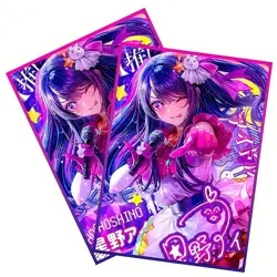 Anime Girl Oshi no Ko Ai Hoshino Idol Star Holo Foil Card Sleeves 60 counts TCG - Image 1