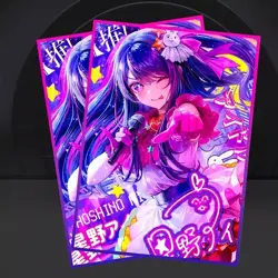Anime Girl Oshi no Ko Ai Hoshino Idol Star Holo Foil Card Sleeves 60 counts TCG - Image 4