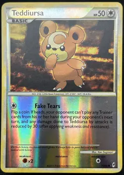 Pokemon TCG Teddiursa Reverse Holo Card 73/95 Call of Legends LP - Image 1