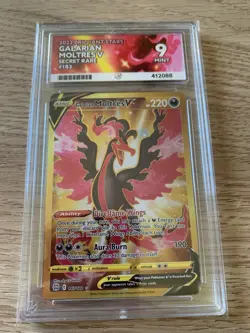 Galarian Moltres V 183/172 - Pokemon Brilliant Stars 2022 - ACE 9 Graded Card - Image 1