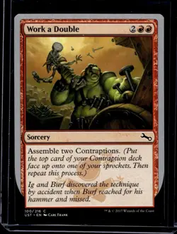 Work a Double Unstable NM Red Common MAGIC THE GATHERING CARD - Image 1