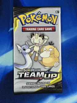 SEALED Team Up Sample Booster Pack Fun Pack 3 Card Pokemon Sun And Moon - Image 1