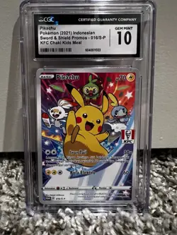Pokemon Pikachu Card CGC 10, 016/S-p, Chaki KFC Indonesian Promo Card PSA - Image 1